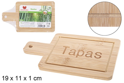 [108385] Planche en bambou avec poignée pour couvercle 19x11 cm