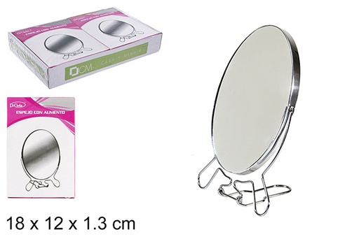 [108011] Doppio specchio ovale con ingrandimento 18 cm