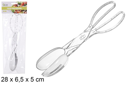 [108332] Pince à salade en plastique transparent 28 cm