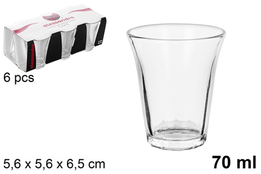 [108677] Pack 6 tasses à café en verre 70 ml