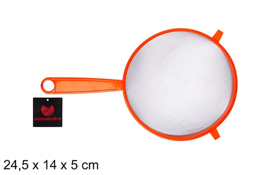 [108345] Orange plastic strainer 14 cm