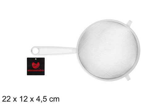 [108336] White plastic strainer 12 cm