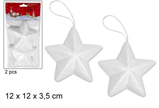 [046606] Pack 2 stelle in poliestere bianco 12 cm