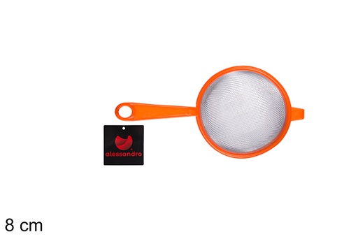 [108341] Orange plastic strainer 8 cm