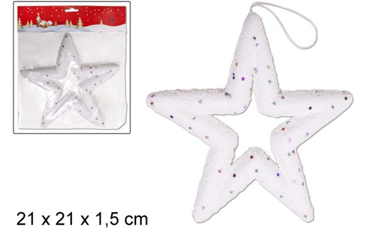 [046608] Estrela de decoração branca com letreiro 21 cm