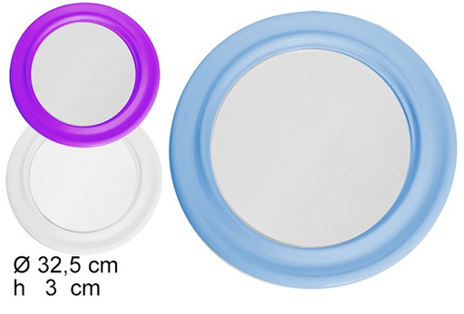 [108688] Miroir rond couleurs assorties 34 cm