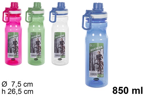 [108457] Botella plástico de agua colores surtidos 850 ml