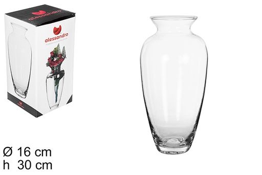 [109196] Glass flower vase Cleopatra 30 cm
