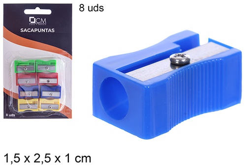 [108987] Blister sacapuntas plástico colores surtidos