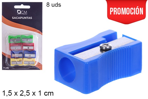 [108987] Blister temperamatite in plastica colori assortiti