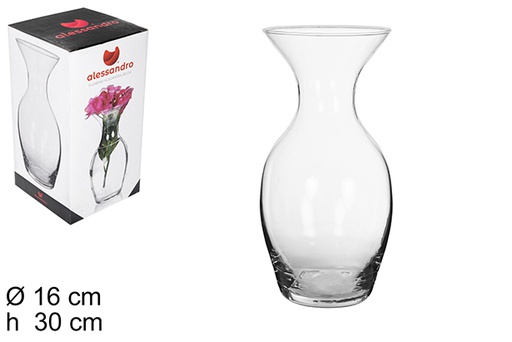 [109199] Glass flower vase Amoon 30 cm