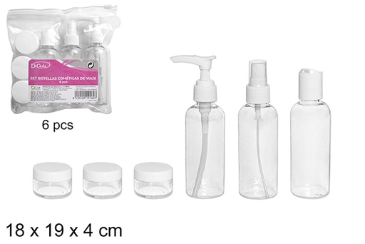 [109160] Pack 6 flaconi cosmetico da viaggio 