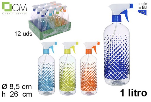 [109242] Flacon pulvérisateur décoration carrée 1 l.