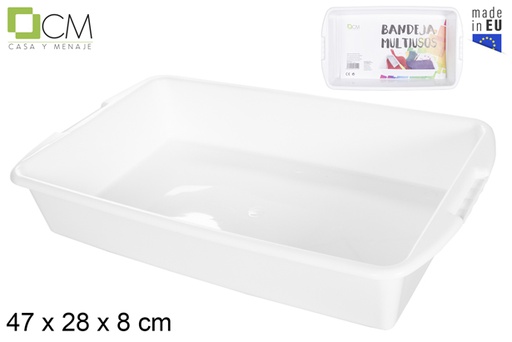 [103014] Plateau en plastique blanc 47x28 cm