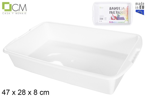 [103014] White plastic tray 47x28 cm