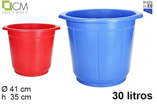 [102832] Barreño plástico alto colores surtidos 30 l.