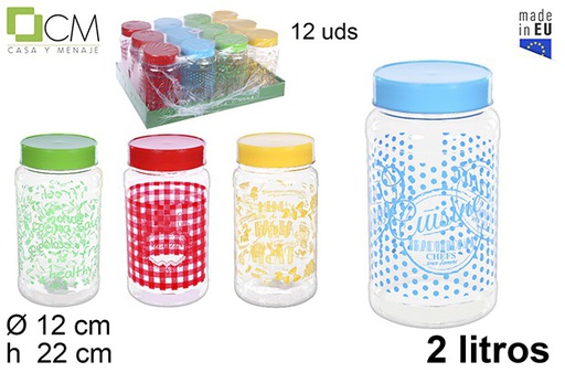 [108662] Decorated plastic jar 2 l.