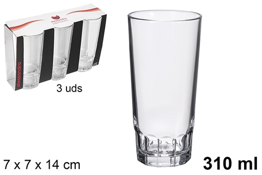 [109011] Pack 3 Candanchu soft drink glass glasses 310 ml