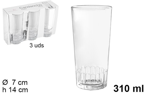 [109011] Pack 3 candanchu soft drink glass glasses 310 ml