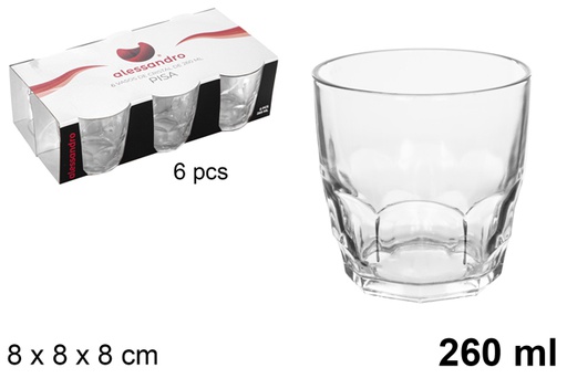 [107939] Pack 6 copo de água pisa 260 ml