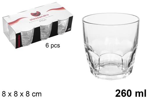 [107939] Pack 6 vaso cristal agua Pisa 260 ml