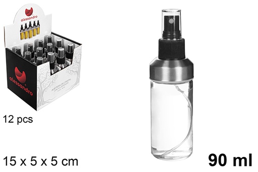 [109188] Oliera tonda in vetro con tappo a spruzzo 90 ml