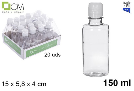[110454] Bottiglia ovale in PET con tappo flip-top 150 ml
