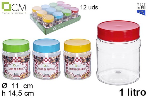 [108652] Transparent plastic jar 1 l.