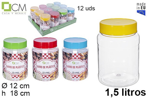 [108656] Pot en plastique transparent de 1,5 l.