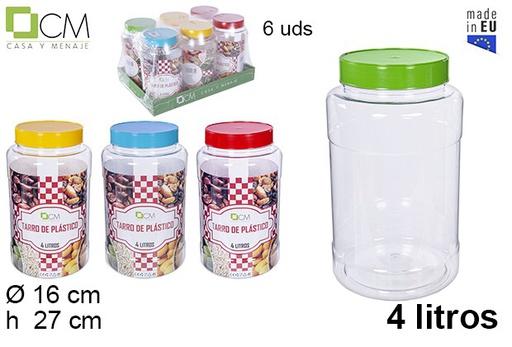 [108664] Pot en plastique transparent 4 l.