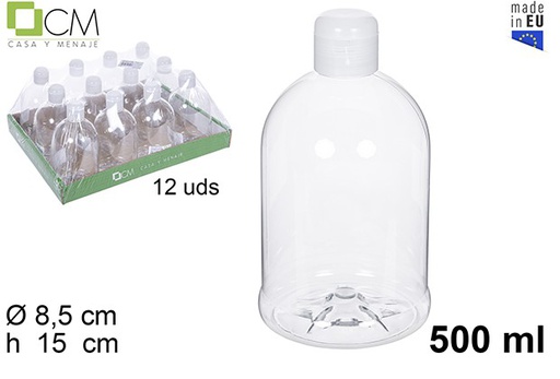 [110501] Botella plástico campana con tapón flip-top 500 ml