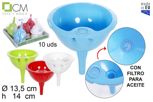 [110240] Imbuto in plastica con filtro colori assortiti 12 cm
