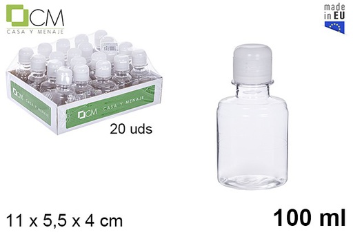 [110503] Bottiglia ovale in PET con tappo flip-top da 100 ml