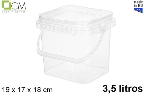 [110465] Récipient en plastique multi-usages carré 3.500 ml