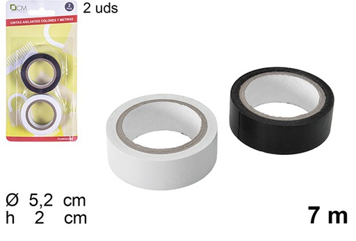 [110115] Pack 2 fitas isolantes coloridas 7 m.