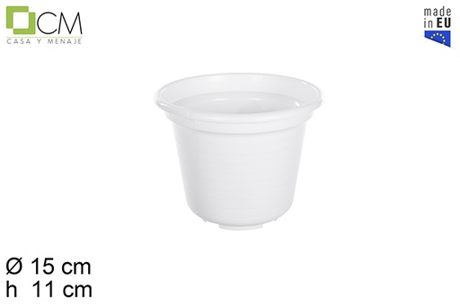 [110508] Vaso di fiori plastica Marisol bianca 15 cm