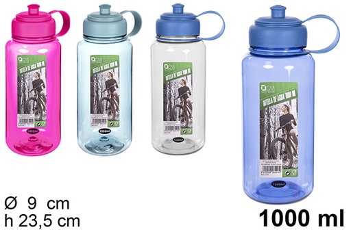 [108449] Bouteille d'eau en plastique couleurs assorties 1.000 ml