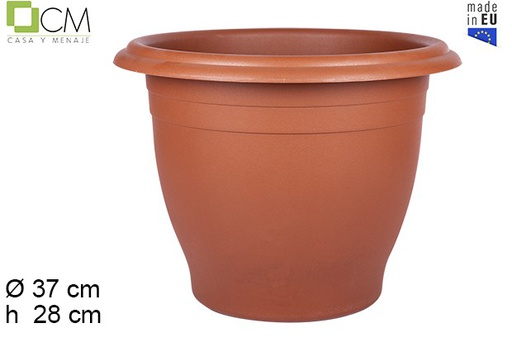 [107886] Vaso de plástico em forma de sino em terracota 37 cm