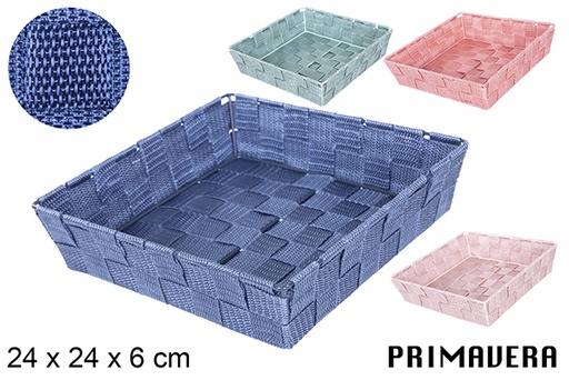 [109085] Cestino in nylon colore Primavera 24x24x6 cm