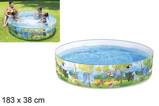 [205064] Piscine gonflable pour enfants décorée Safari 183x38 cm