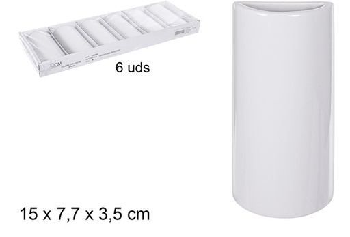 [110482] Humidificador cerámica semicírculo blanco