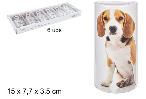 [110485] Humidificador cerámica semicírculo decorado perro