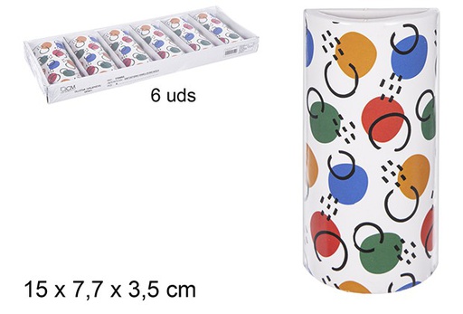 [110483] Humidificador cerámica semicírculo decorado abstracto