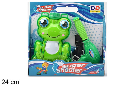 [110670] Frog water gun with backpack 24 cm