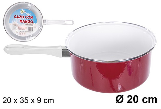 [109369] Casserole rouge avec manche 20 cm