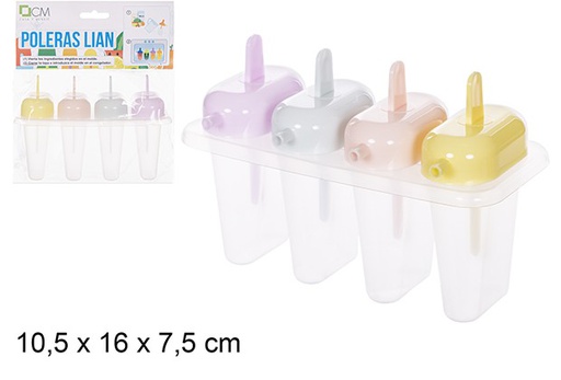 [110690] Pack 4 stampi per gelato colori assortiti