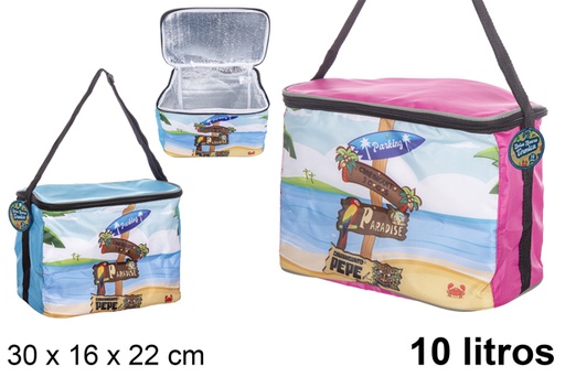 [110695] Thermal cooler bag decorated assorted colors 30x16 cm (10 l.)