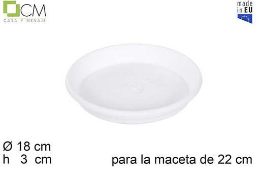 [110472] Plato maceta Elsa blanco 22 cm