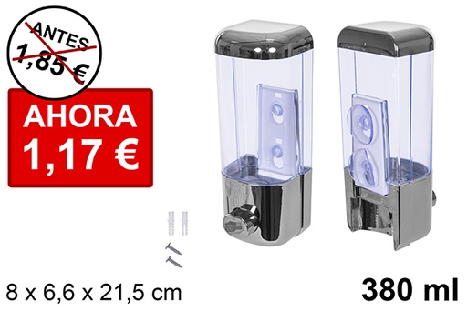 [108685] Dispensador de jabón líquido plata 380 ml