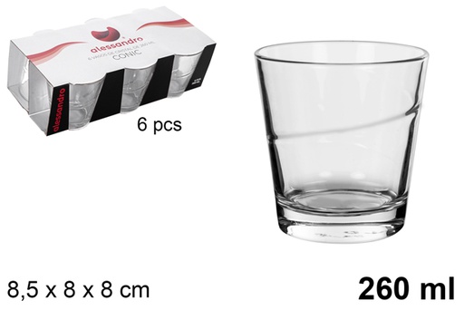 [107938] Pack 6 Conic water glass 260 ml